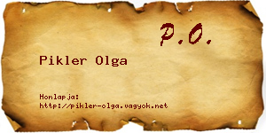 Pikler Olga névjegykártya